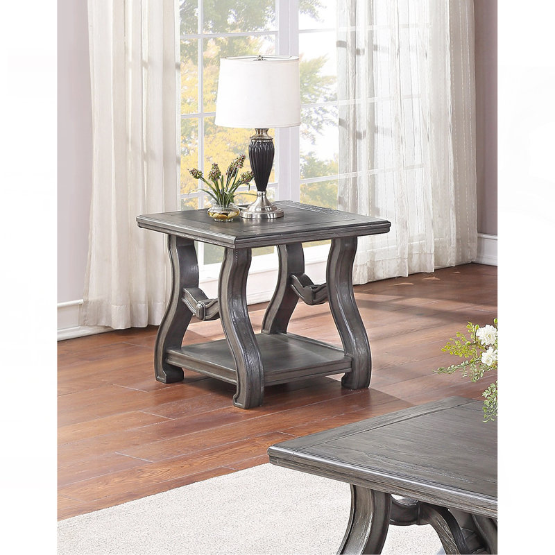 Table de bout avec tablette ouverte en argent