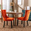 Chaise haute en velours avec pieds en bois et garniture exquise, 2 chaises rembourrées orange-1820194532