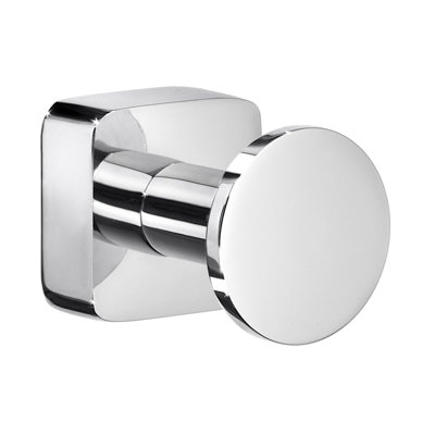 Wall mounted towel hooks (pair)- polished chrome - 2 hooks 