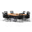 Rectangle 8 Person Flip Top 72'' L Modular Training Table and Chair Set with Casters and Modesty Panel and Cable Management