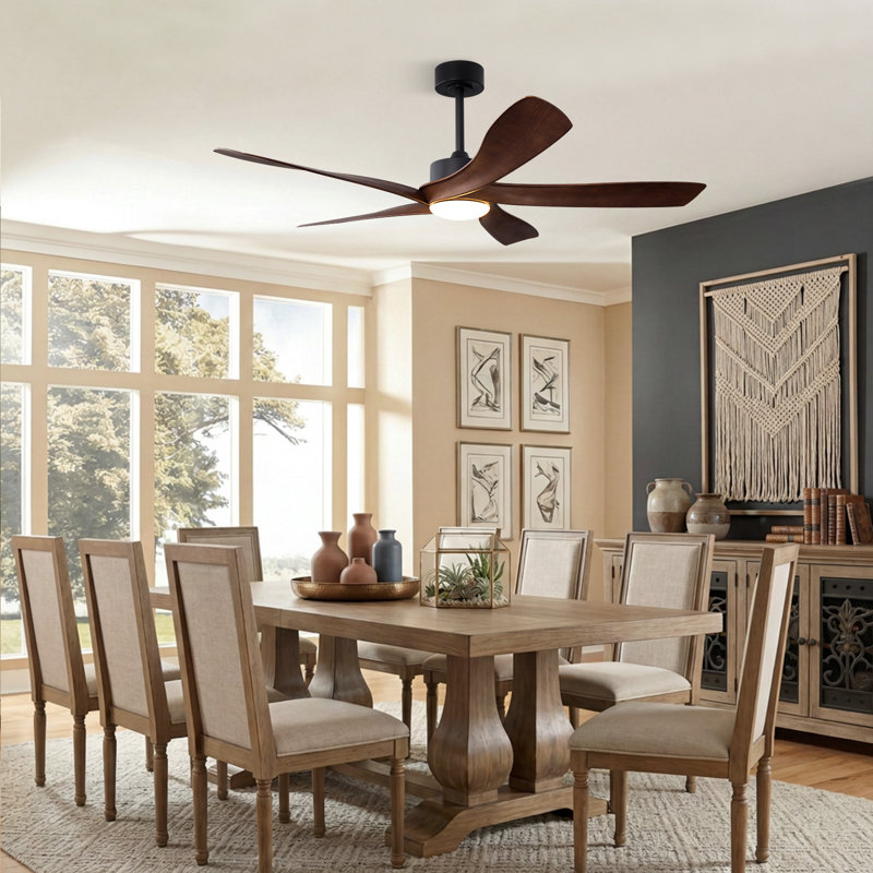56" 5-Blades Ceiling Fan with Light
