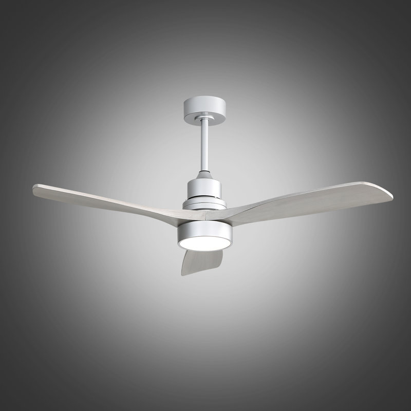Nicola 52'' 3 - Blade Modern Ceiling Fan with Remote Control and Light Kit, Silver/Gray