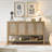 Pomodoro Boho Rattan Sideboard With 4-Door And 1- Open Shelf,  Versatile Storage Cabinet-1142673810