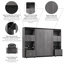 Lit escamotable Asay et 2 armoires de rangement avec tablettes coulissantes-55325697-55325696