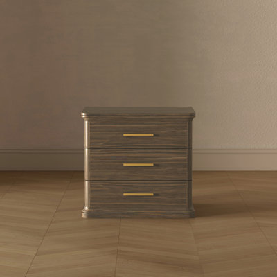 Clifford Traditional 3-Drawer Nightstand in Walnut