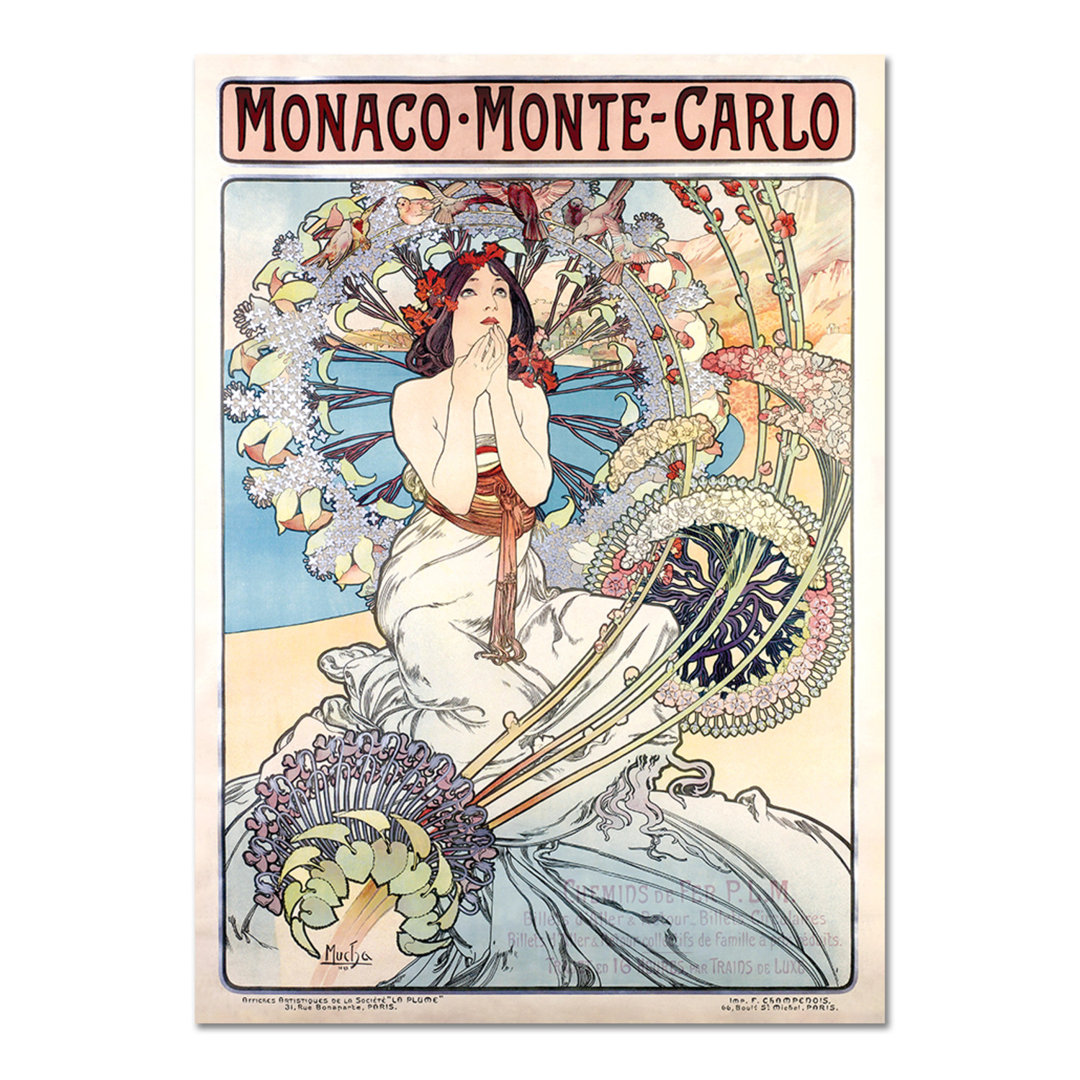 Kunststoffbild Monaco - Monte Carlo von Alfons Mucha