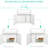 White Cat Litter Box Side Cabinet With Adjustable Partition And Large Tabletop Furniture Removable Easy Maintenance,