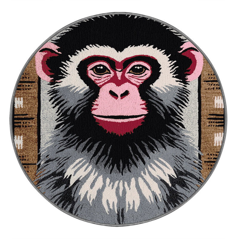  Tapis lavable Vinge de singe lavable, Rond 8 pi
