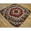 Antique Artistic Colorful Radiating American Floral Folk Art Penny Design Hooked Rug