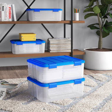 Clear Plastic Large Storage Box With Lid & Handle Stackable Container Bin  95 Qt