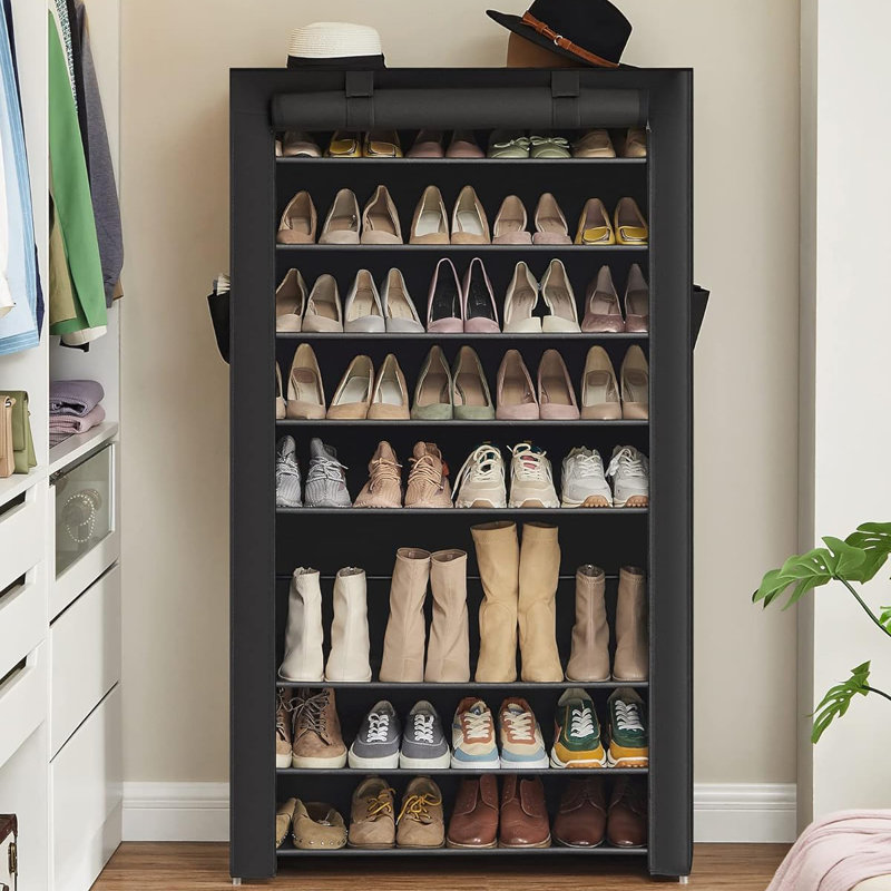 Shoe Rack, 63" H x 34.6" W x 11" D, Black