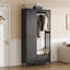Modern Armoire Wardrobe Closet – Double Doors, Hanging Rod, Drawer & Adjustable Shelves-126140842