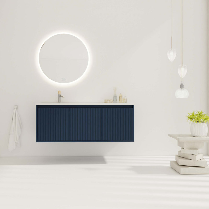 Meuble-lavabo flottant 48 po avec lavabo en résine