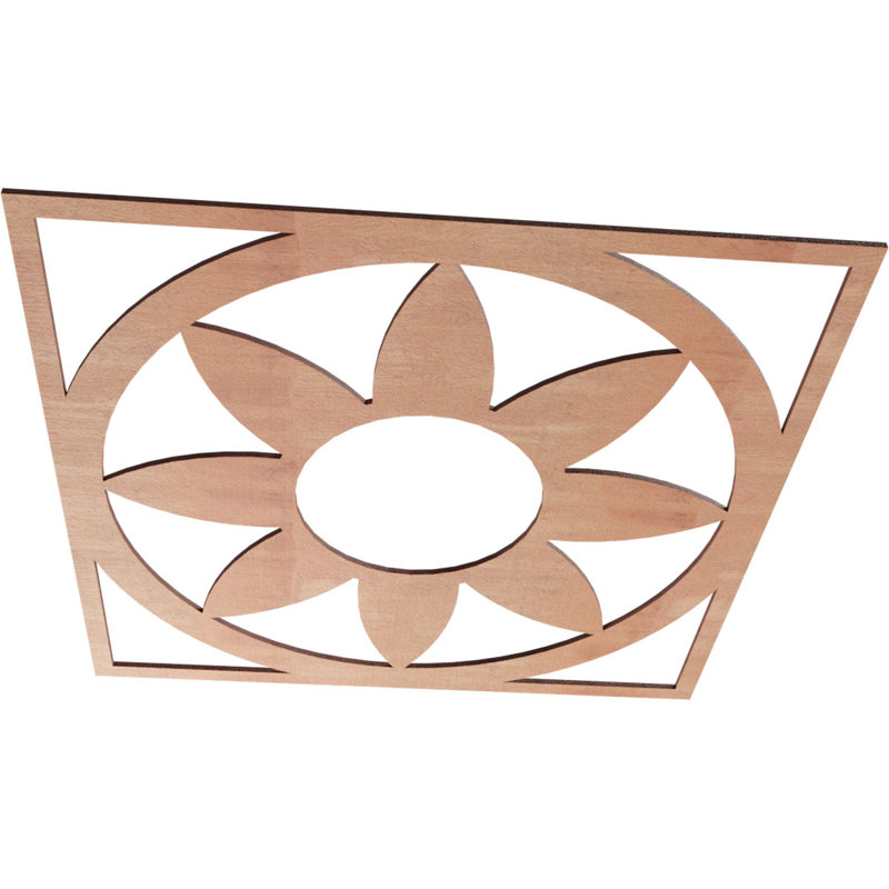 Médaillon de plafond en bois d'aulne 30 po x 10 pi 8 po x P 1/4 po, Cerisier, H 26 po x l 26 po x P 0,25 po