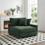 Fauteuil en velours côtelé vert avec dossier coussiné Milbrey-253430679-235624980