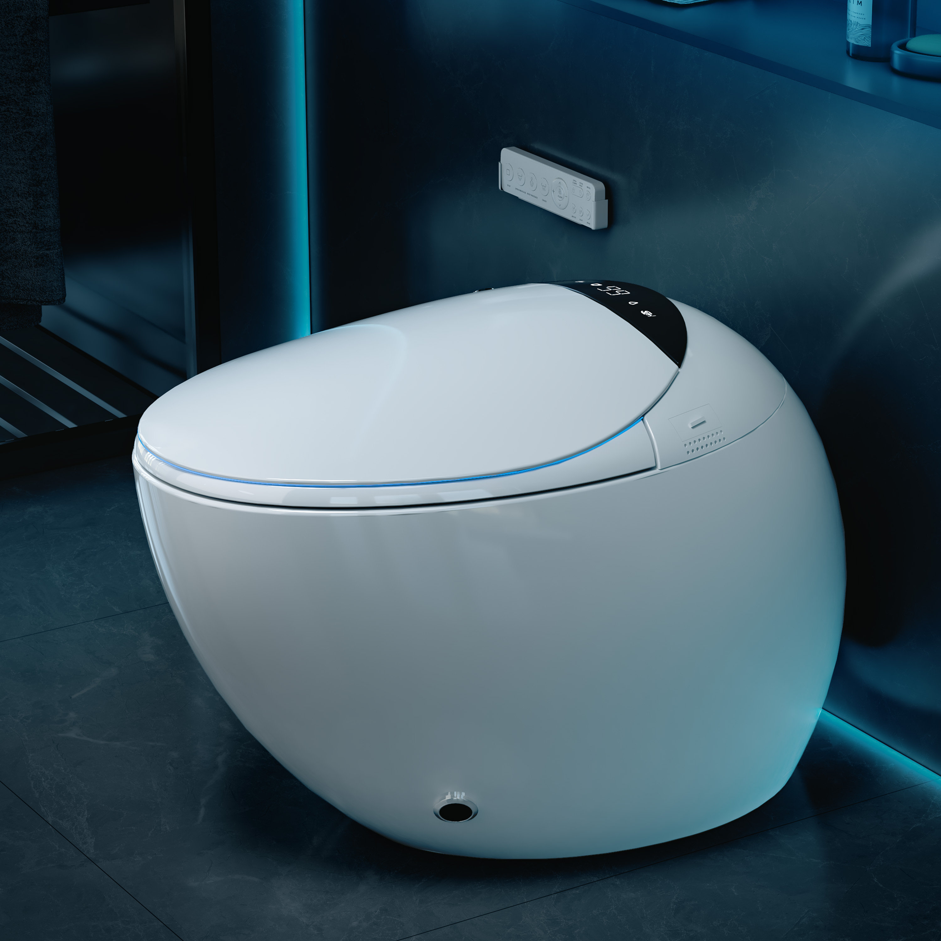 YULIKA Elongated Comfort Height Floor Mounted Bidet Toilet Exotic Smart