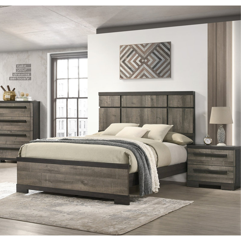 Solid Wood Bedroom 2 Nightstand In Brown Grey - Construction