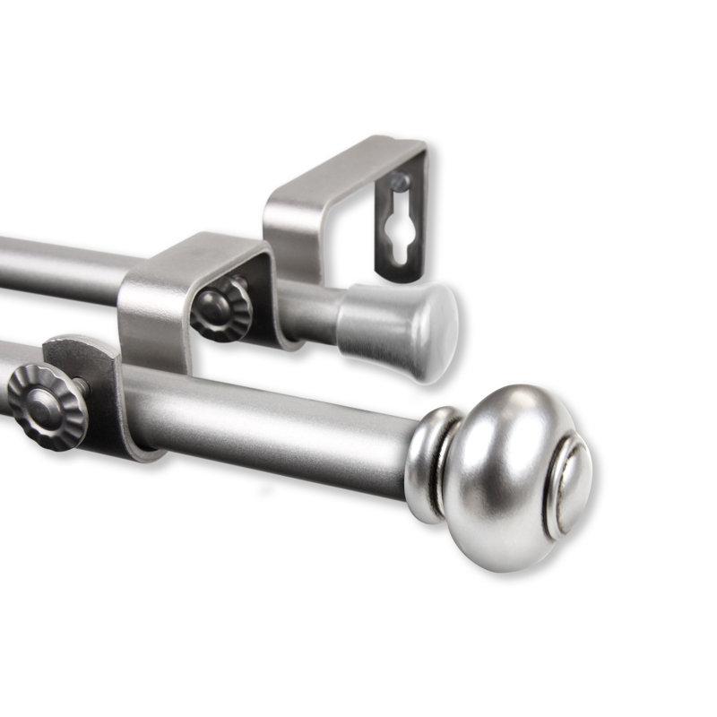 Ensemble de tringle à rideaux Fiske, De 28 po à 48 po de largeur, Nickel satiné