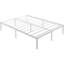 Structure de lit double de 14 pouces sans sommier tapissier, structure de lit en métal robuste avec grand espace de rangement sous le lit, sans bruit, facile à assembler, blanc