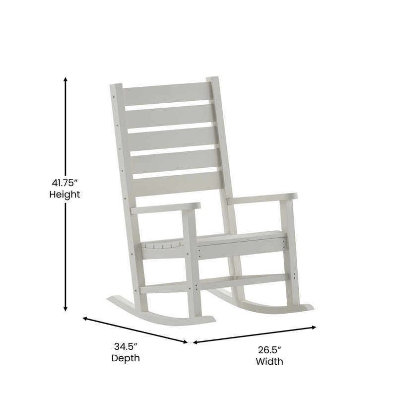 Chaise berçante d'extérieur en PEHD toutes saisons de qualité commerciale Maxance, Blanc