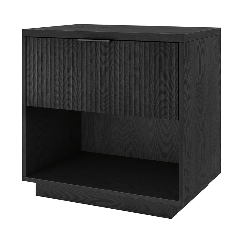Nolin 24" Wide Rectangular Nightstand, Black