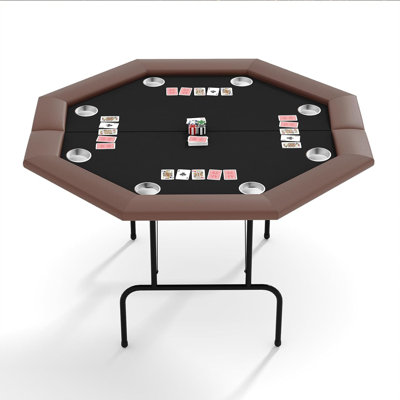 Professional Poker Tables - 8-Player Poker Table,Foldable & Portable Design with Collapsible Legs & Cup Holders | Ideal for Texas Holdem & Blackjack | Home Game Night Centerpiece