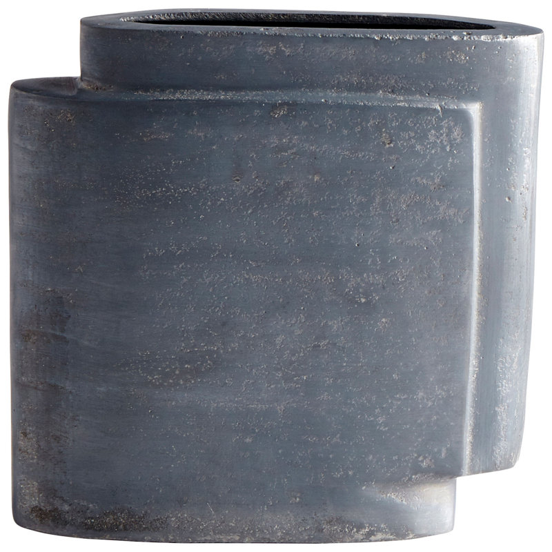 Gray Aluminum Contemporary Stair-Step Vase