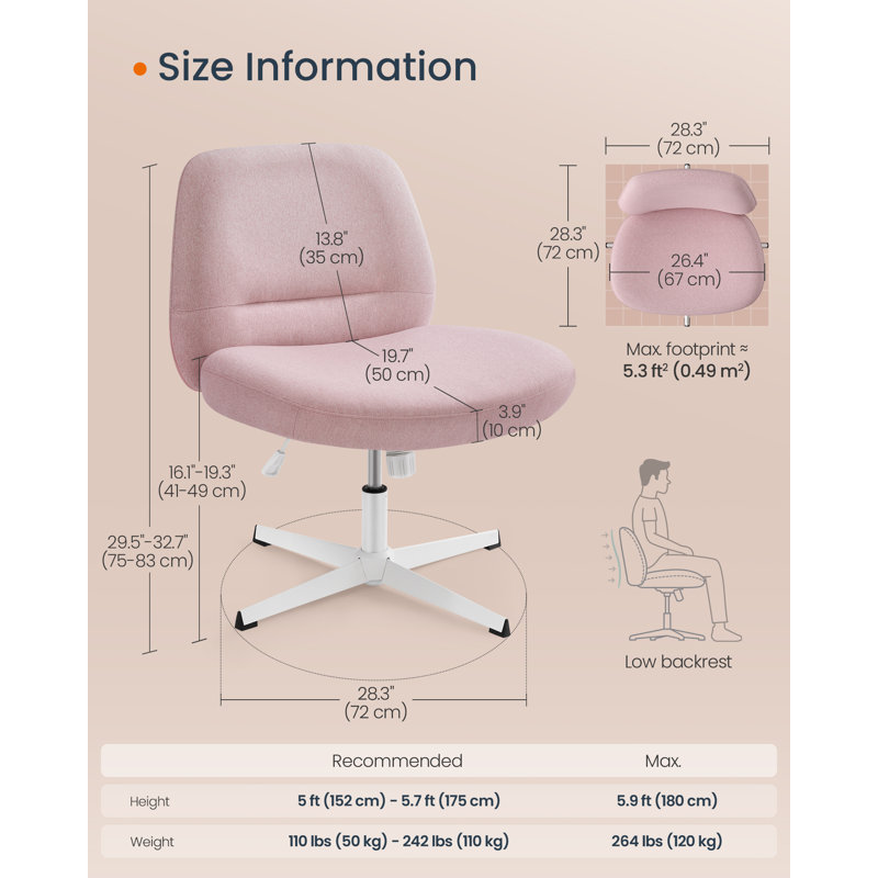 Rentiesville Cotton Blend Office Chair, Pink