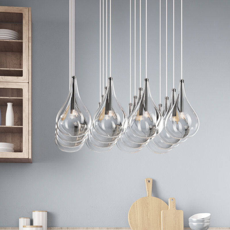 Luminaire suspendu pour îlot de cuisine 16 lumières Neal