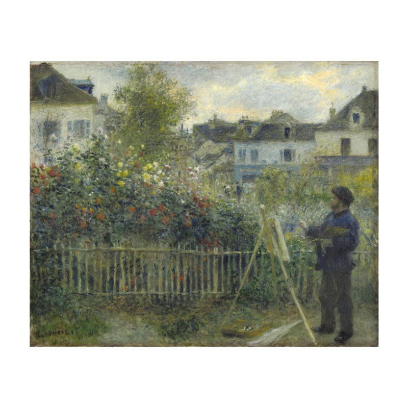 Monet Painting in His Garden at Argenteuil by Claude Monet - Giclee Print, 16" H x 20" W