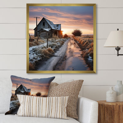 Barns Winter Scenery sur toile