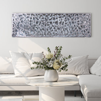 Radiant Fusion Leaf encased on a 3D Polished Steel Abstract Metal Wall Art
