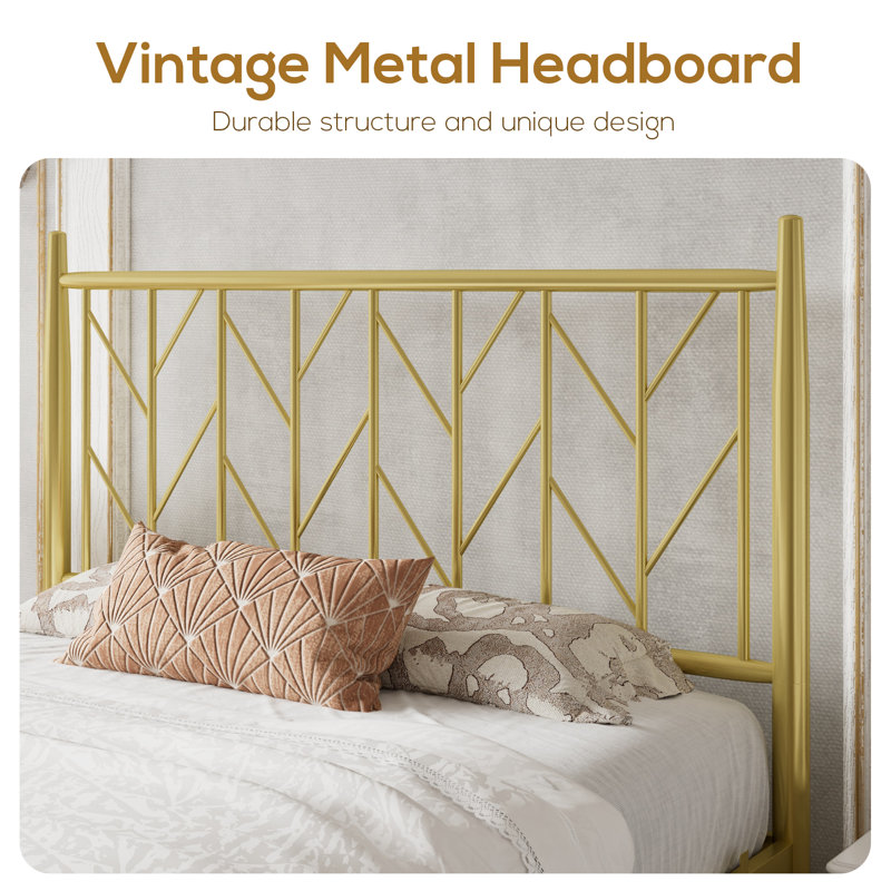 Carragan Metal Bed, Black, Queen