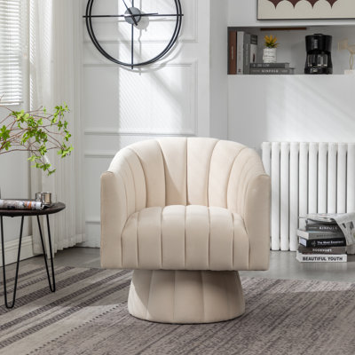 Murrow Upholstered Swivel Barrel Chair