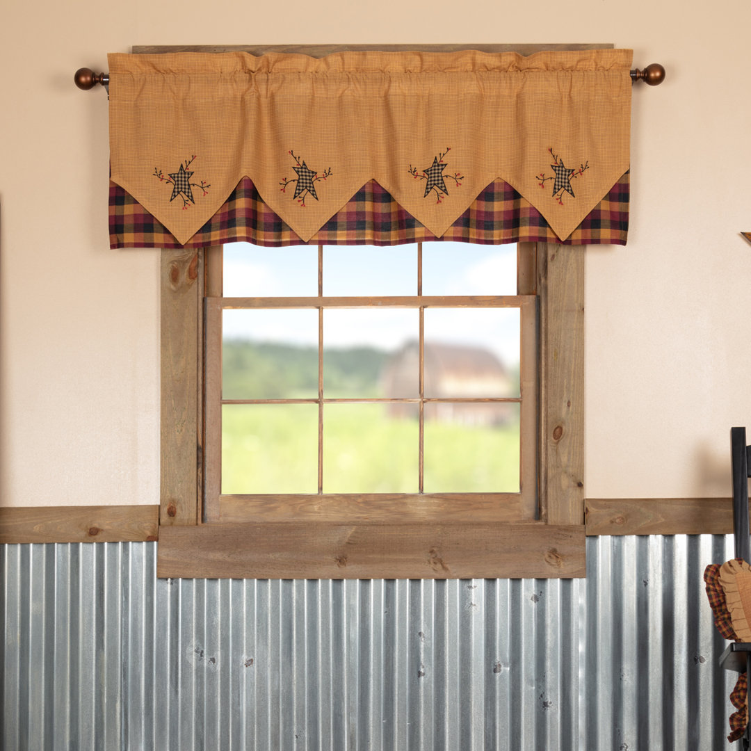 Erekson Geometric Cotton Ruffled Window Valance August Grove®