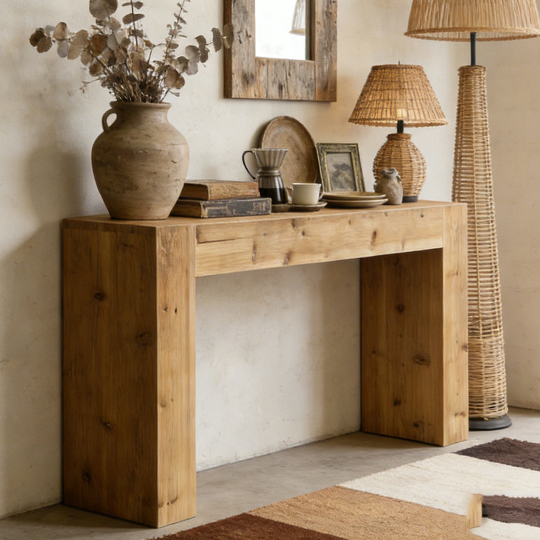 Table de couloir, console Minimalist Design, Brun