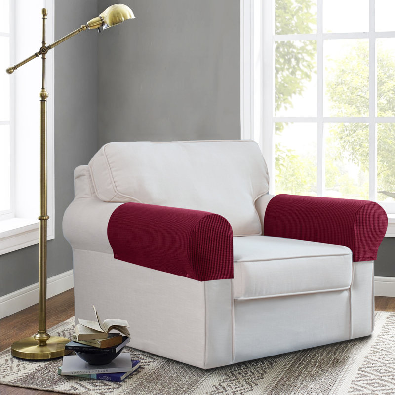 Box Cushion Sofa Slipcover, Red