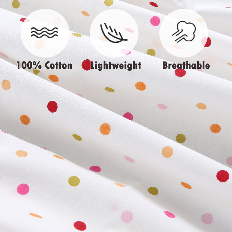 100% Cotton Polka Dots Fitted Sheet