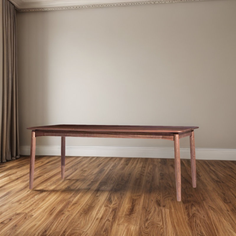 Beautiful Rectangular Dining Table For Home Use Walnut Solid Wood Dining Table, 31.49" W x 70.86" L