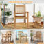Fauteuil d'extérieur en bois de teck avec siège à lattes et siège courbé 4 pièces