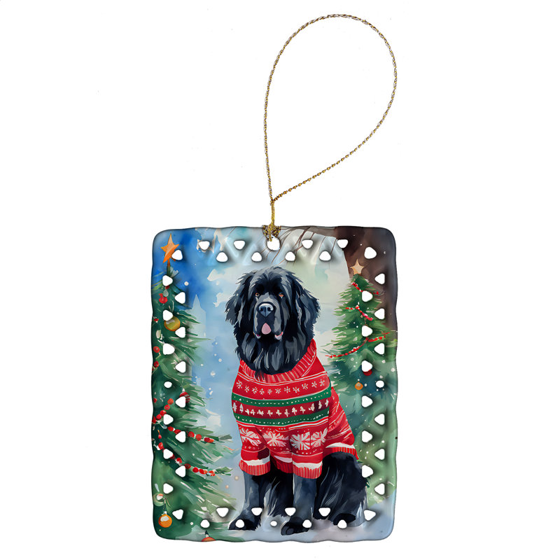 Ornement en porcelaine de Noël Terre-Neuve, Terre-Neuve 3531