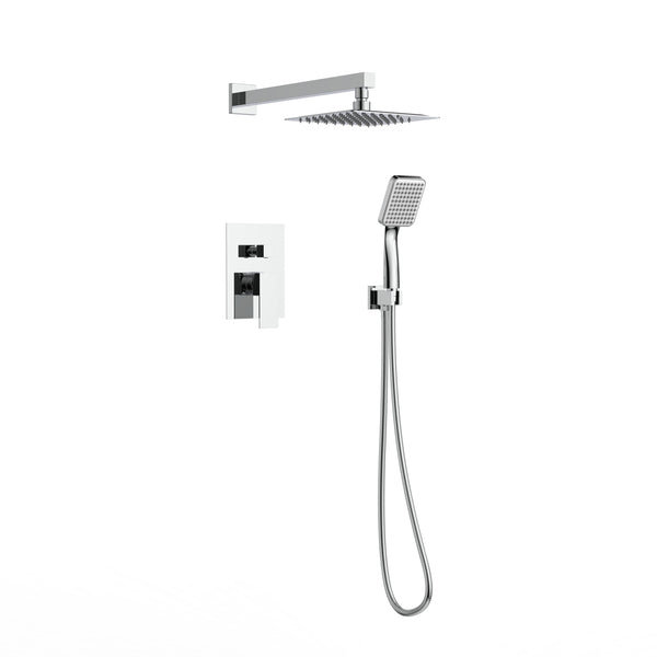 DAX Roma Square Shower System, Chrome, Chrome