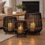 Panier à fleurs d'intérieur 3 pièces avec supports en métal, bambou noir de Bohème