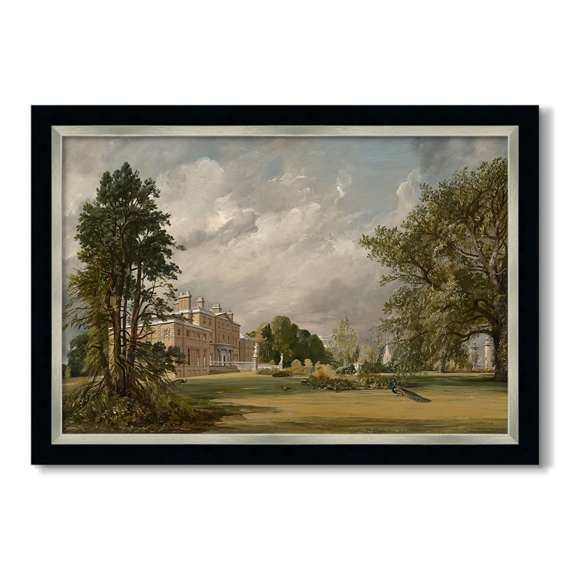 Malvern Hall, 1821-John Constable-Custom Framed Canvas, 25X35, No, Tuxedo Silver Edge (or Two-Tone Matte Silver
