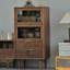 Vintage Carved Glass Accent Cabinet