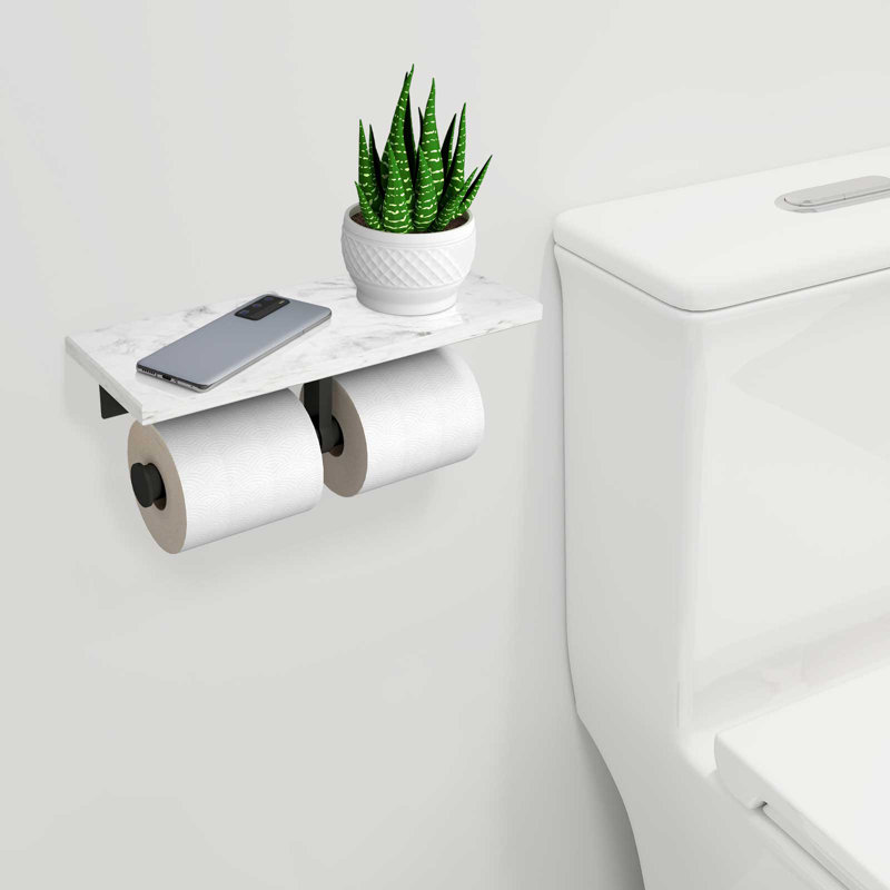 Double rouleau de support de papier hygiénique en marbre, distributeur de papier hygiénique mural à 2 rouleaux