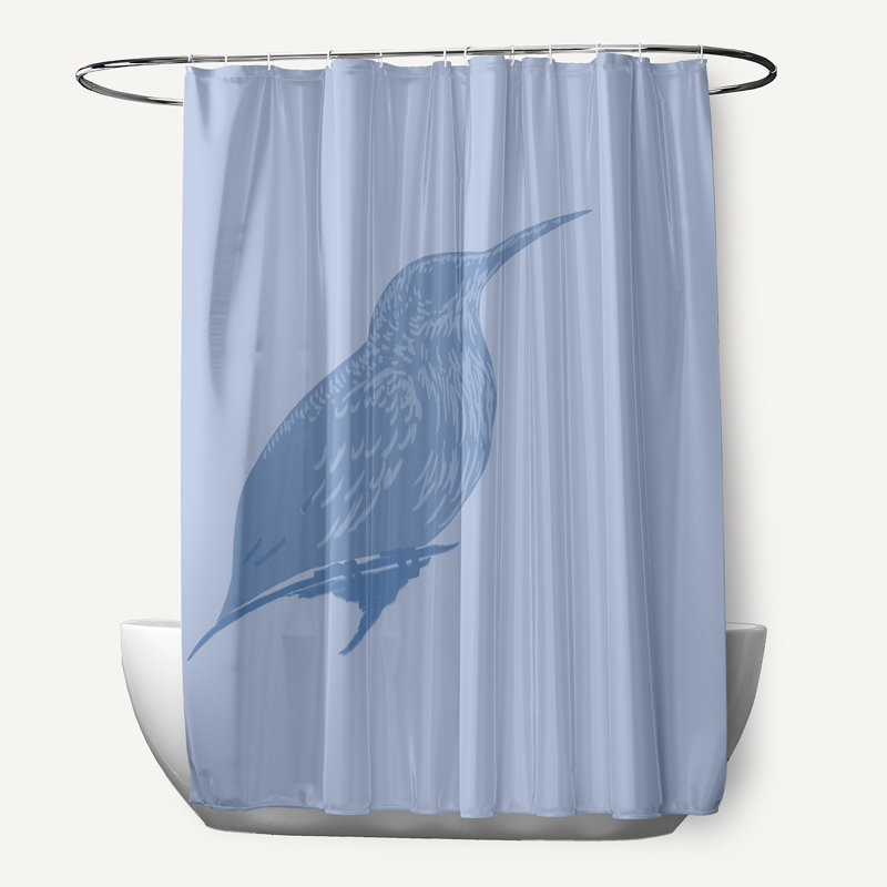 Rideau de douche simple à motif floral Falkirk, Bleu