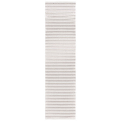 Martha Stewart Cotton Striped Rug in Taupe/Cream