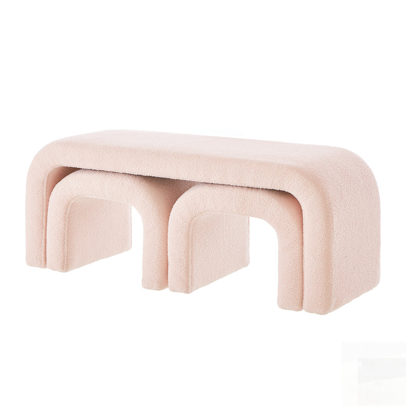 Tabourets de banc modernes en U en forme de U pour le hall d'entrée, la chambre à coucher et le salon, Rose
