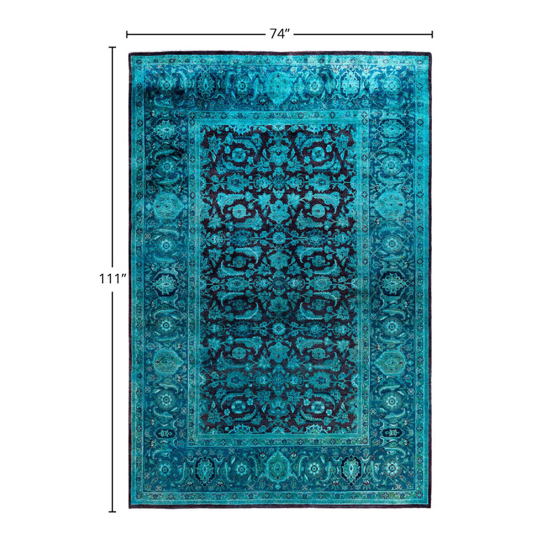 Overyed One-of-a-Kind Rectangle 6'2" X 9'3" Hand Knotted Area Rug